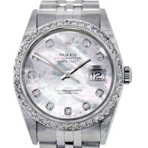 rolex 16234 mother of pearl|Rolex 36mm Datejust diamond bezel.